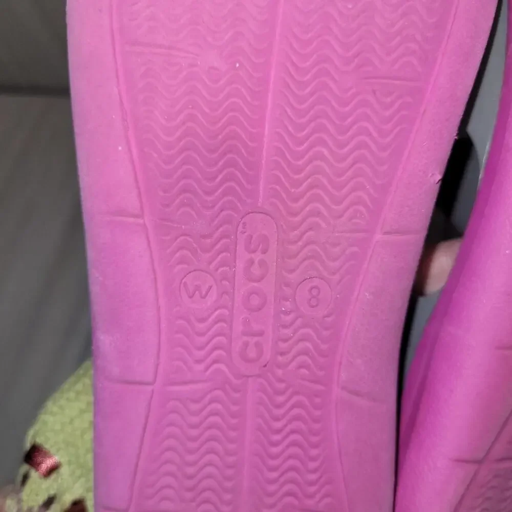 Crocs Iconic Comfort Womens Pink And Gray Size 8